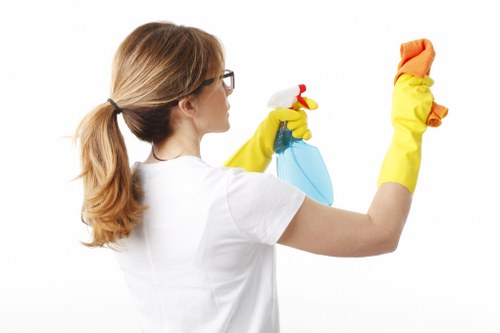Commercial cleaner in Greenwich servicing an office space